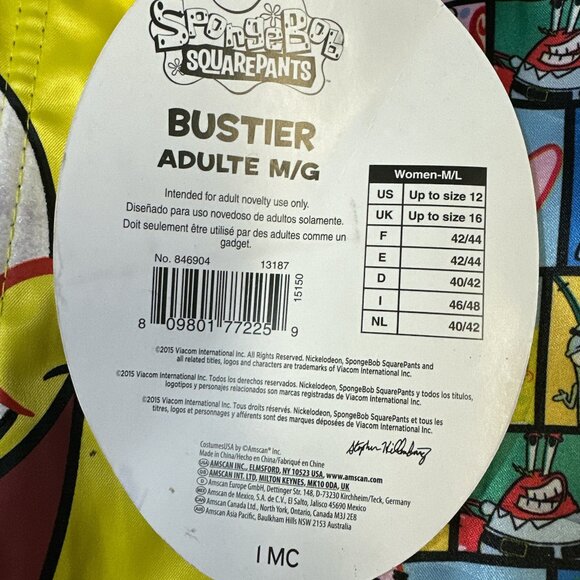 SpongeBob SquarePants Corset Bustier Halloween Costume Cosplay Adult NWT - Picture 4 of 9